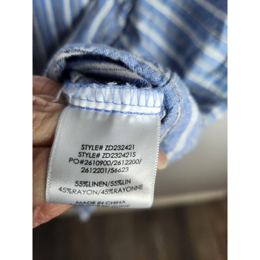 Z Supply Jayden Linen Blend Shirt Dress in Marina Blue Sz L beachy boho … - Picture 8 of 10